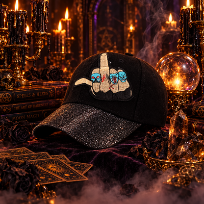 Personalized Skull Baseball Cap for Halloween Fun Sorceress Sanctuary