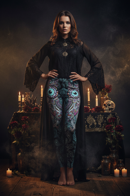 Fashion Digital Print Leggings - Slim Fit Ankle Pants Sorceress Sanctuary