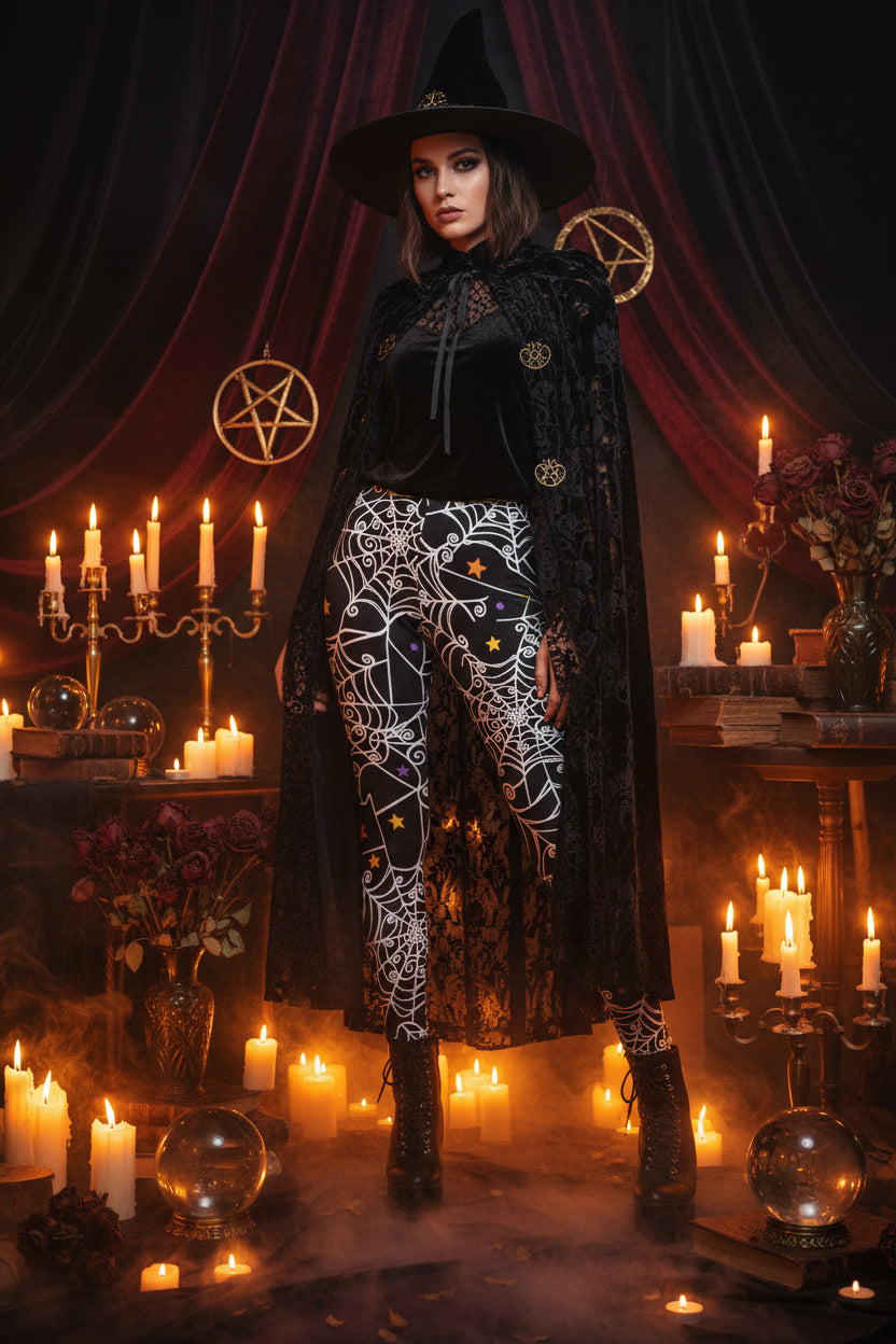 Women's Skull Pattern Digital Print Yoga Pants Sorceress Sanctuary