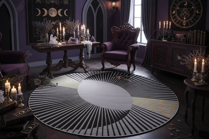 Wiccan Nordic Carpet - Sorceress Sanctuary Black and White geometry / 180 * 180cm (Crystal Velvet)-Black and White geometry / 80 * 80cm (Crystal Velvet)-Black and White geometry / 200 * 200cm (Crystal Velvet)-Extremely dark gray / 100 * 100CM (Crystal Velvet)-Black and White geometry / 60 * 60cm (Crystal Velvet)