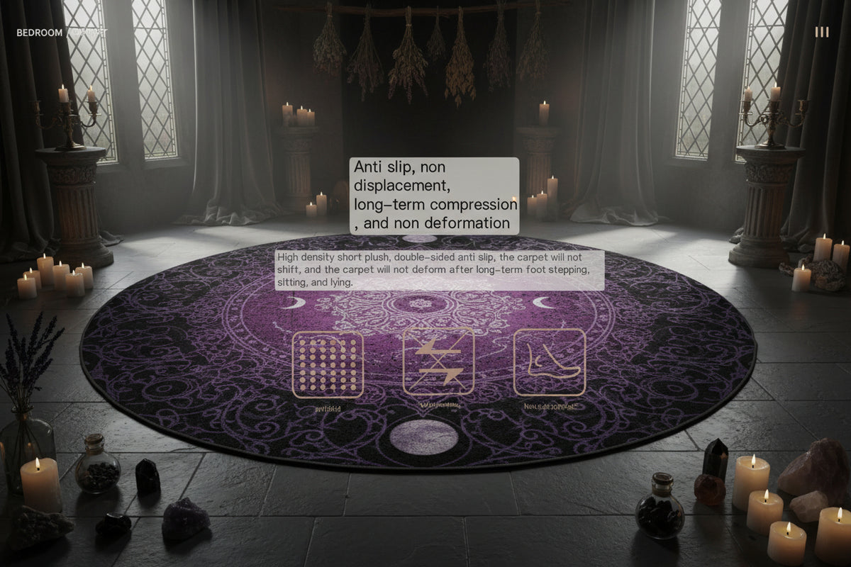 Wiccan Nordic Carpet - Sorceress Sanctuary Black and White geometry / 180 * 180cm (Crystal Velvet)-Black and White geometry / 80 * 80cm (Crystal Velvet)-Black and White geometry / 200 * 200cm (Crystal Velvet)-Extremely dark gray / 100 * 100CM (Crystal Velvet)-Black and White geometry / 60 * 60cm (Crystal Velvet)