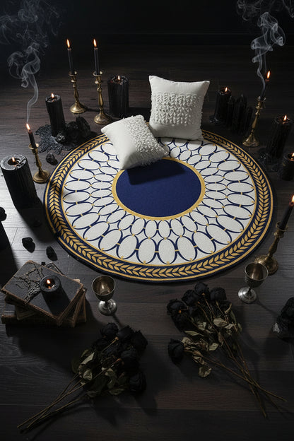 Wiccan Nordic Carpet - Sorceress Sanctuary Black and White geometry / 180 * 180cm (Crystal Velvet)-Black and White geometry / 80 * 80cm (Crystal Velvet)-Black and White geometry / 200 * 200cm (Crystal Velvet)-Extremely dark gray / 100 * 100CM (Crystal Velvet)-Black and White geometry / 60 * 60cm (Crystal Velvet)