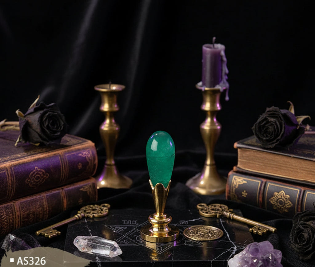 Wax Seal Set - Sorceress Sanctuary AS316 ancient Golden Bell orchid handle (without Seal head)-AS316 ancient silver purple orchid handle (excluding seal head)-AS317 Pearl cloud upper handle white (not including seal head)-AS317 Pearl cloud upper handle Blue (excluding seal head)-AS317 Pearl cloud upper handle dark green (excluding seal head)