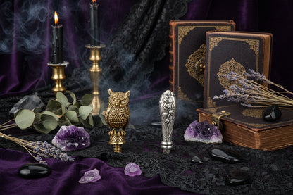 Wax Seal Set - Sorceress Sanctuary AS316 ancient Golden Bell orchid handle (without Seal head)-AS316 ancient silver purple orchid handle (excluding seal head)-AS317 Pearl cloud upper handle white (not including seal head)-AS317 Pearl cloud upper handle Blue (excluding seal head)-AS317 Pearl cloud upper handle dark green (excluding seal head)