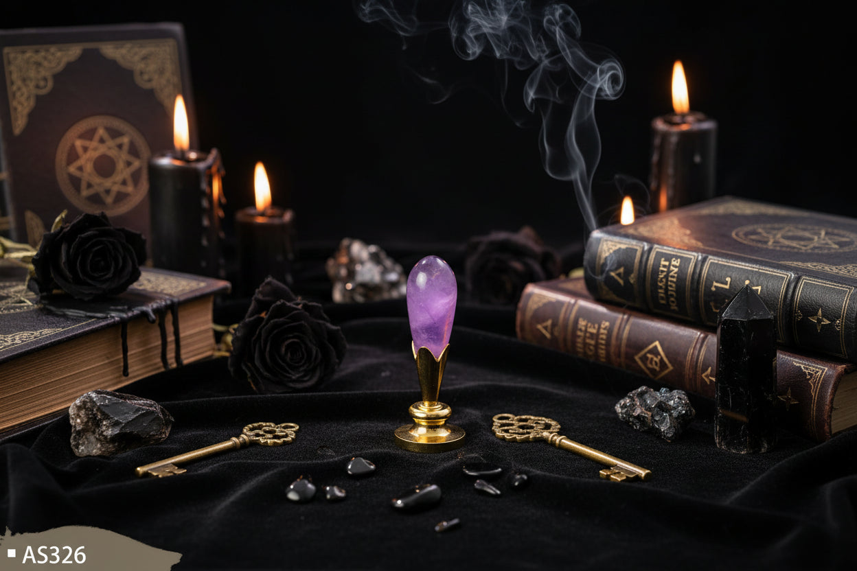 Wax Seal Set - Sorceress Sanctuary AS316 ancient Golden Bell orchid handle (without Seal head)-AS316 ancient silver purple orchid handle (excluding seal head)-AS317 Pearl cloud upper handle white (not including seal head)-AS317 Pearl cloud upper handle Blue (excluding seal head)-AS317 Pearl cloud upper handle dark green (excluding seal head)