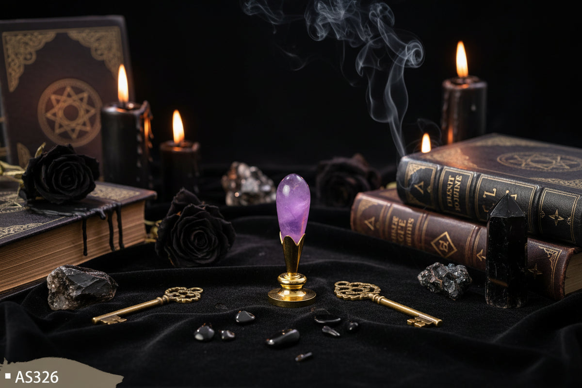 Wax Seal Set - Sorceress Sanctuary AS316 ancient Golden Bell orchid handle (without Seal head)-AS316 ancient silver purple orchid handle (excluding seal head)-AS317 Pearl cloud upper handle white (not including seal head)-AS317 Pearl cloud upper handle Blue (excluding seal head)-AS317 Pearl cloud upper handle dark green (excluding seal head)