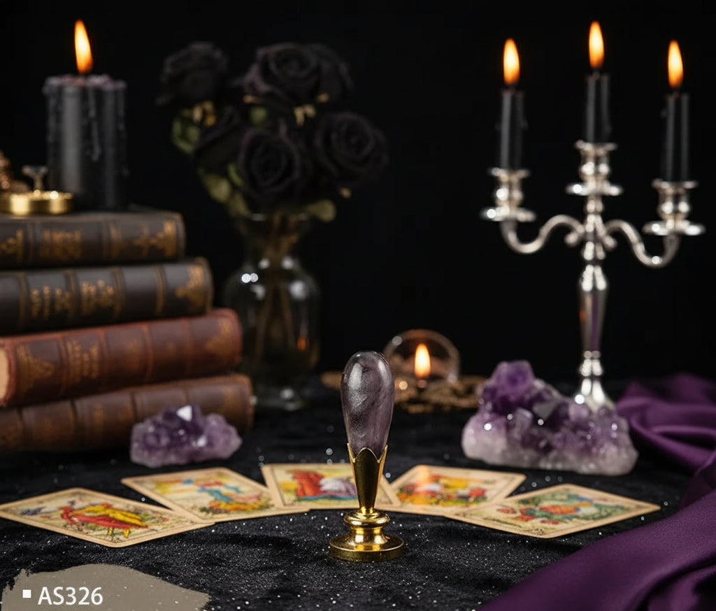 Wax Seal Set - Sorceress Sanctuary AS316 ancient Golden Bell orchid handle (without Seal head)-AS316 ancient silver purple orchid handle (excluding seal head)-AS317 Pearl cloud upper handle white (not including seal head)-AS317 Pearl cloud upper handle Blue (excluding seal head)-AS317 Pearl cloud upper handle dark green (excluding seal head)