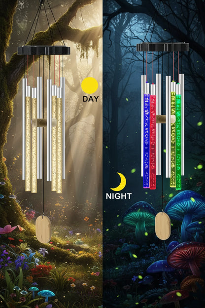 Solar Powered LED Wind Chimes for Garden Decor (One Set) Sorceress Sanctuary